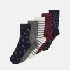 Anna Field 5 PACK - Skarpety - Dark Blue/dark Red
