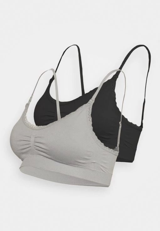 Anna Field MATERNITY SEAMLESS BRA 2 PACK - Biustonosz Bustier - Grey/black -Anna Field Sklep 5a75f8e8aa114f748ddd1c810760d7a7