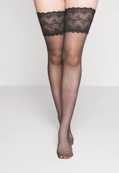 Anna Field 15 DEN LACE TOP HOLD UPS - Zakolanówki - Black