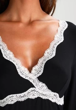 Anna Field HEIDI LONG SLEEVES VISCOSE NIGHTDRESS - Koszula Nocna - Black -Anna Field Sklep 9cbb26f39b384778a8a395532fe9436b