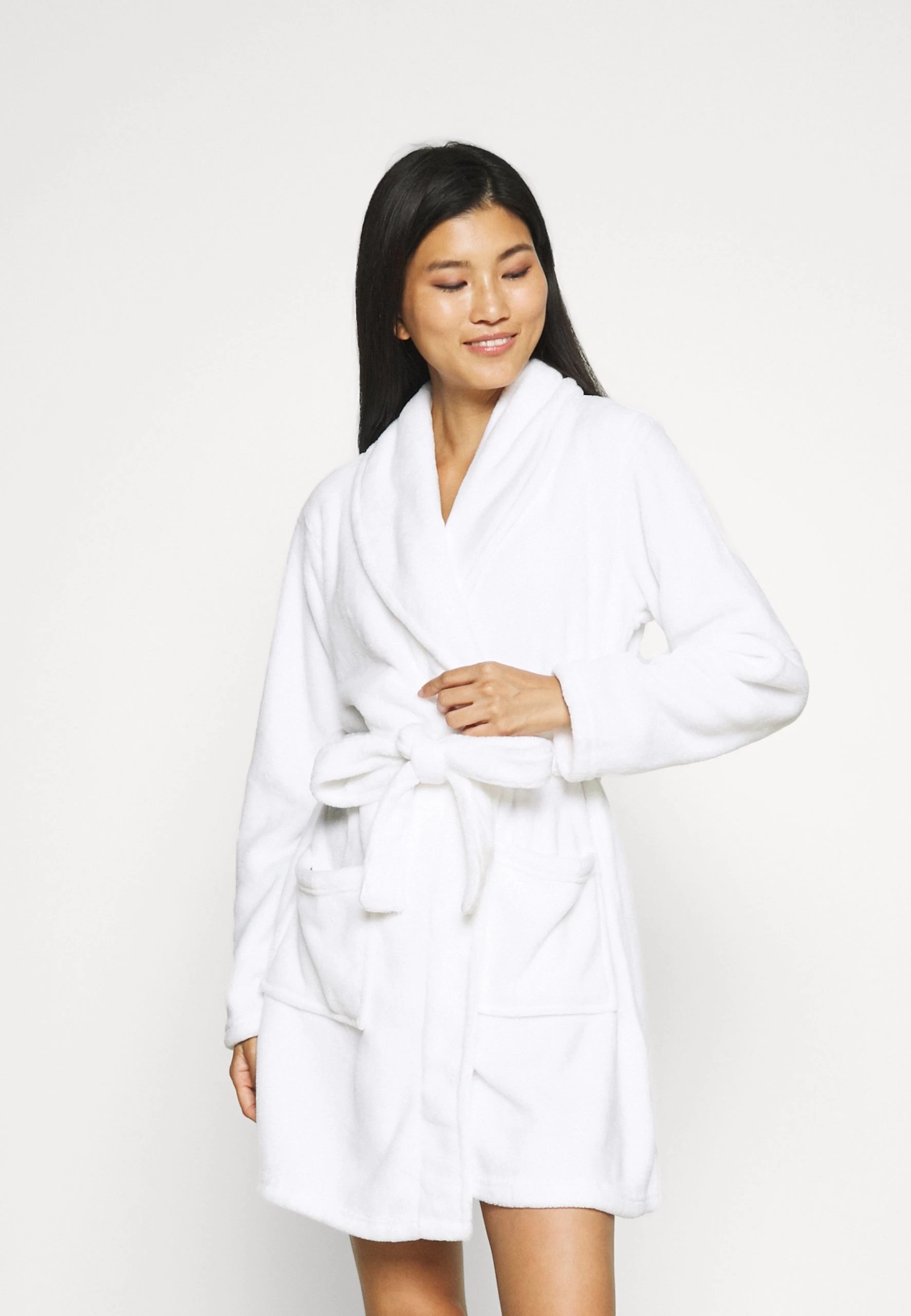 Anna Field LADIES PLUSH BATHROBE - Szlafrok - White 1 Anna Field LADIES PLUSH BATHROBE - Szlafrok - White