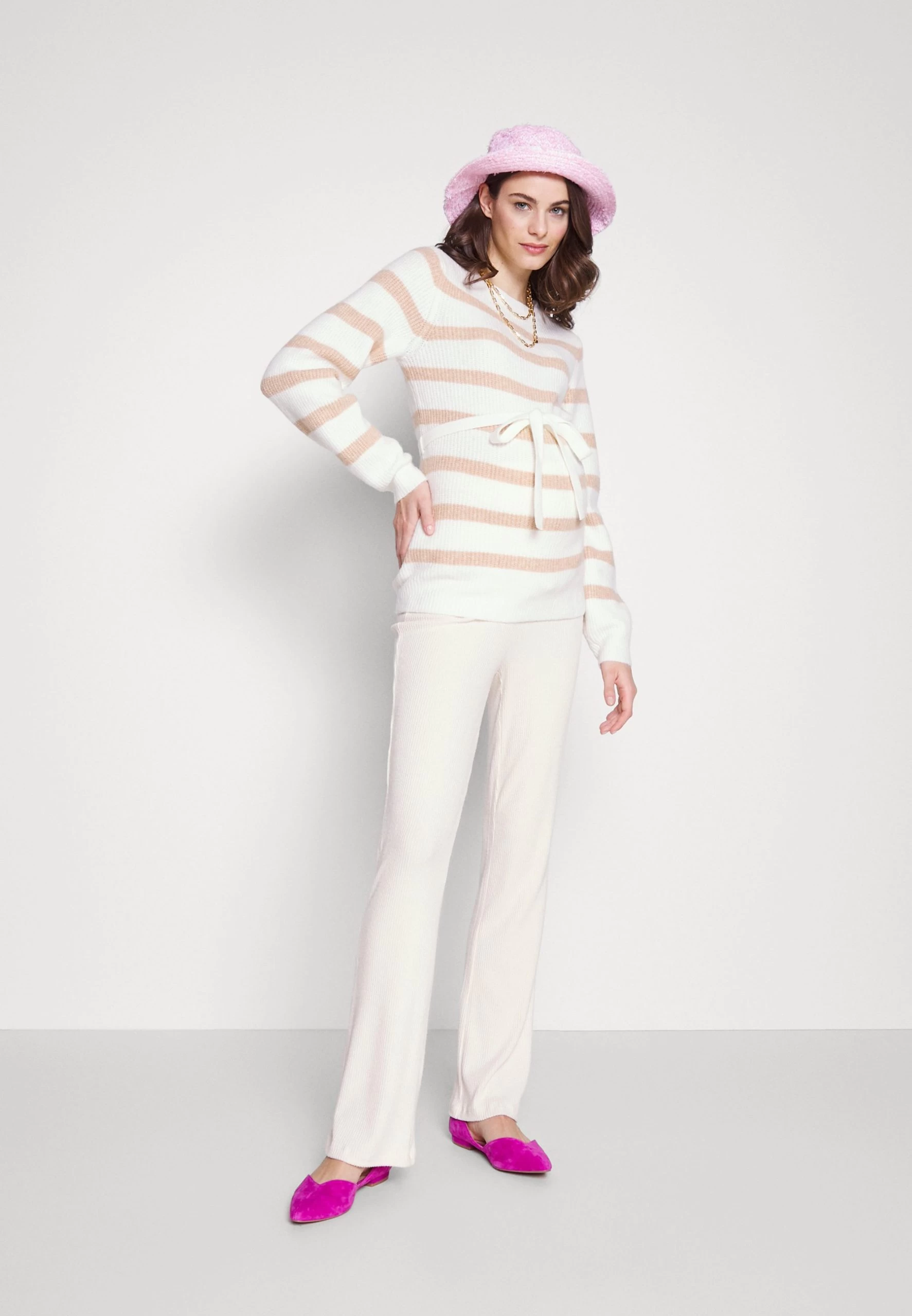 Sweter - White/sand 2 Sweter - White/sand - obrazek 2