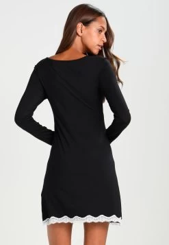 Anna Field HEIDI LONG SLEEVES VISCOSE NIGHTDRESS - Koszula Nocna - Black -Anna Field Sklep dbbb3ef60df3468092f7b21fde501e66