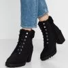 Anna Field WINTER BOOT - Botki Na Platformie - Black