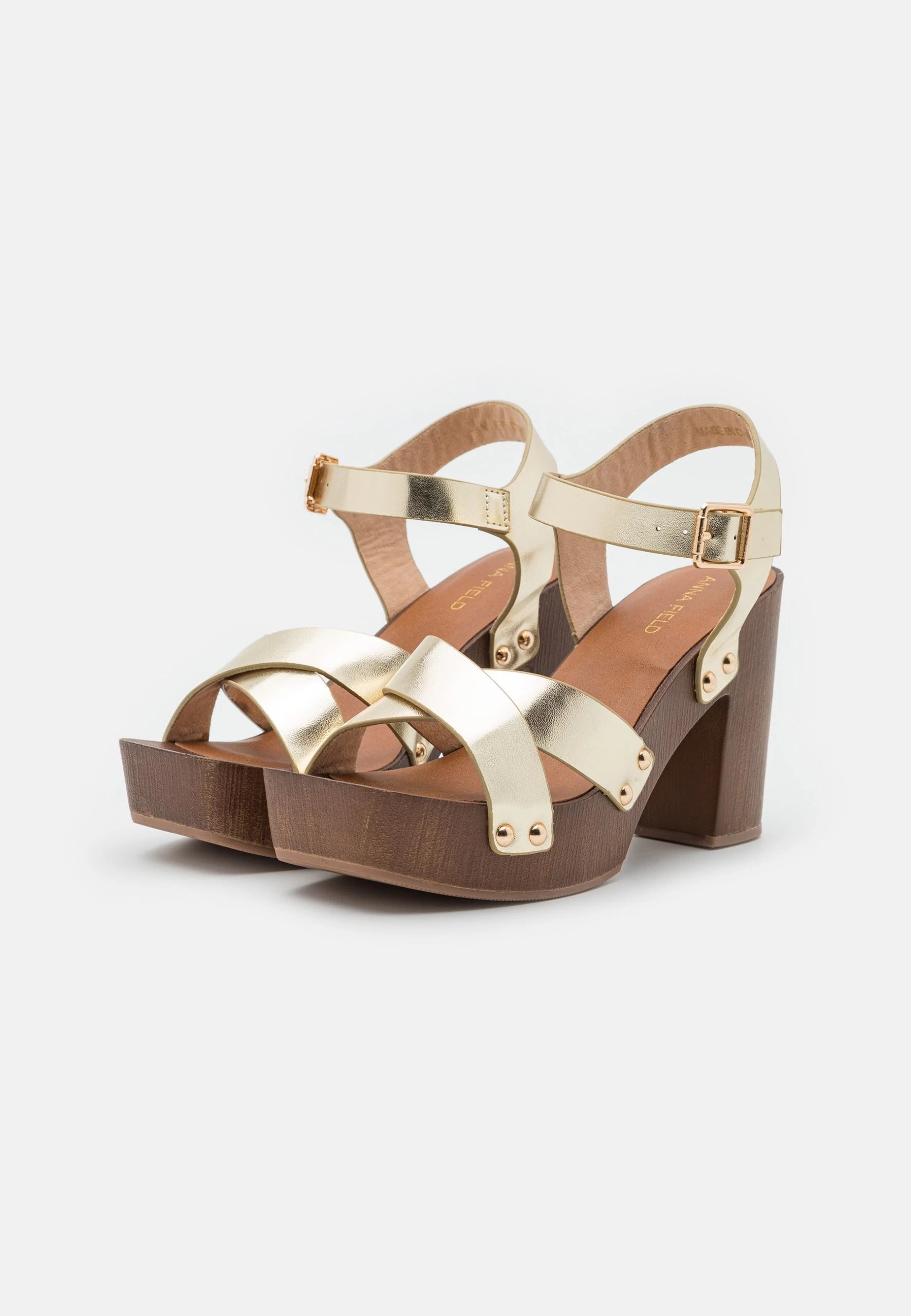 Anna Field Drewniaki I Chodaki - Gold 2 Anna Field Drewniaki I Chodaki - Gold - obrazek 2